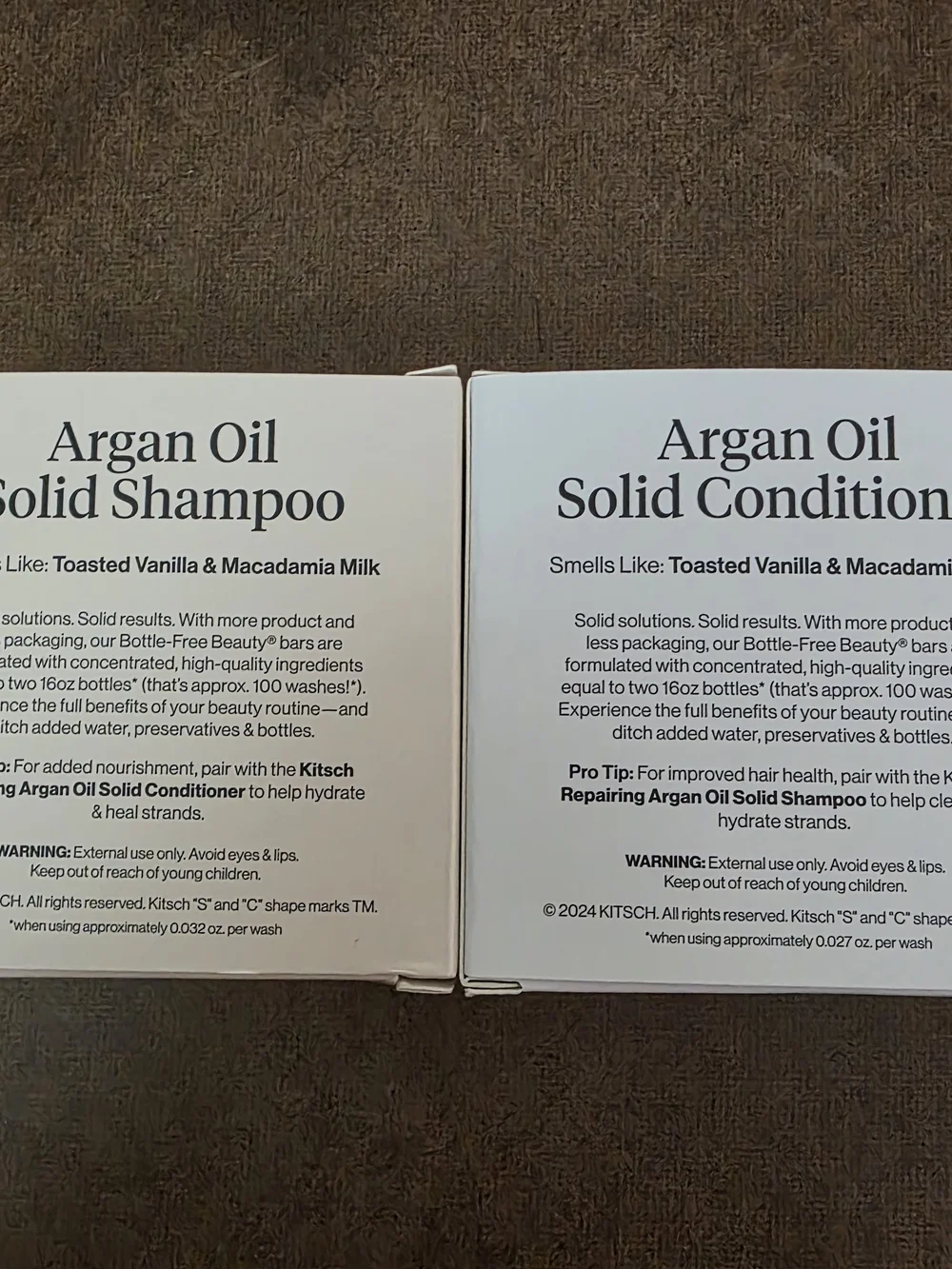 Kitsch Argan Oil Solid Shampoo & Conditioner Set - Cream Beige